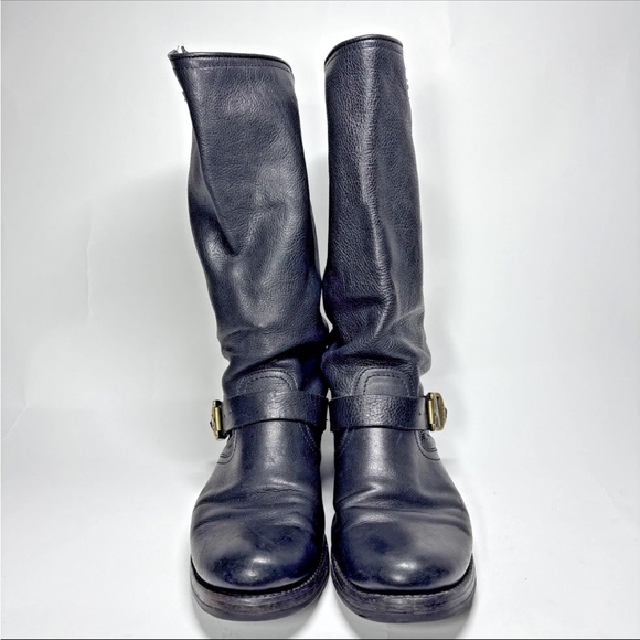 Frye Veronica womens 9 Slouch Tall Leather Riding Boots
buckle Moto black - Picture 7 of 16